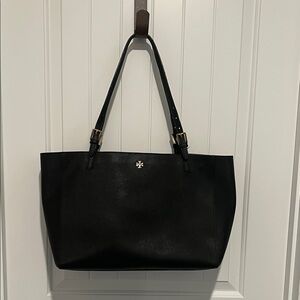 Tory Burch Black Tote with Gold Accents